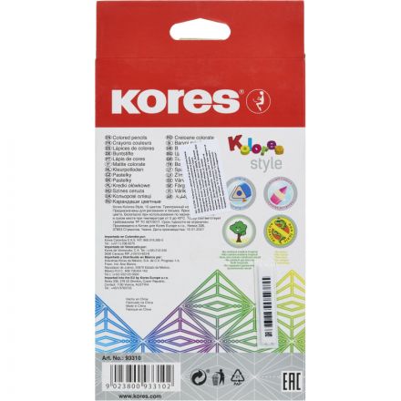 Карандаши цветные 15 цв. 3-гран Kores Kolores Style, 93310 Карандаши цветные 15 цв. 3-гран Kores Kolores Style, 93310