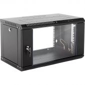 Шкаф настенный ЦМО разб. 6U(600х350) дверь стекло,черн (ШРН-Э-6.350-9005)