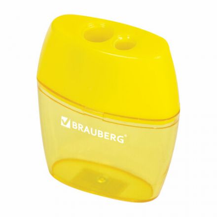 Точилка BRAUBERG "Diamond Dual", 2 отверстия для чернографитных карандашей (в том числе утолщенных), с контейнером, ассорти, 226941 Точилка BRAUBERG "Diamond Dual", 2 отверстия для чернографитных карандашей (в том числе утолщенных), с контейнером, ассорти, 226941