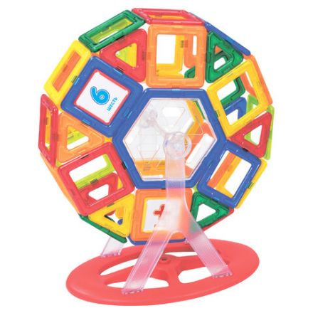 Магнитный конструктор MEGA MAGNETIC BLOCKS-79, с колесной базой и каруселью, BRAUBERG KIDS, 663848 Магнитный конструктор MEGA MAGNETIC BLOCKS-79, с колесной базой и каруселью, BRAUBERG KIDS, 663848