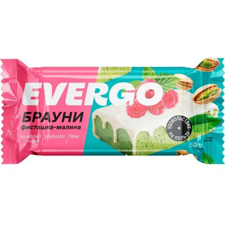 Пирожное протеиновое EVERGO Брауни фисташка-малина 600г