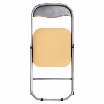 Стул складной для дома и офиса РС04, серебристый каркас, кожзам песочный Стул складной для дома и офиса РС04, серебристый каркас, кожзам песочный