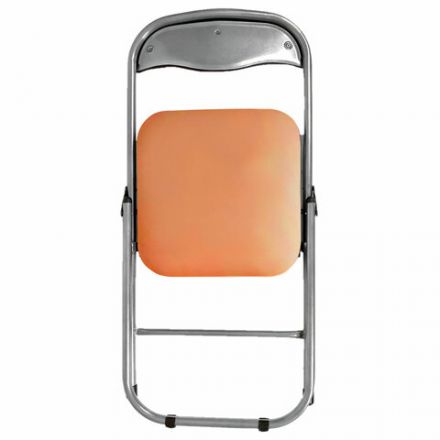 Стул складной для дома и офиса РС04, серебристый каркас, кожзам песочный Стул складной для дома и офиса РС04, серебристый каркас, кожзам песочный