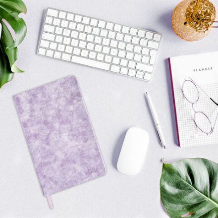 Ежедневник датированный 2026 А5 138х213 мм, BRAUBERG "Ice", под кожу, сиреневый, 117392