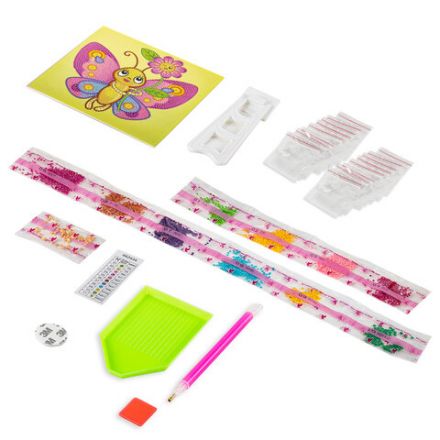 Картина стразами (алмазная мозаика) 20х20 см, ЮНЛАНДИЯ "Бабочка", картон, 662434 Картина стразами (алмазная мозаика) 20х20 см, ЮНЛАНДИЯ "Бабочка", картон, 662434