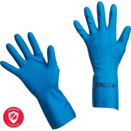 Перчатки латексные Vileda Professional Многоцелевые синие (размер 8.5-9, L, артикул производителя 100754)