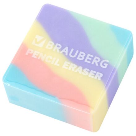 Ластик кросс-серия PASTEL, 34х34х14 мм, квадратный, ассорти, ЭКО ПВХ, BRAUBERG, 273210 Ластик кросс-серия PASTEL, 34х34х14 мм, квадратный, ассорти, ЭКО ПВХ, BRAUBERG, 273210