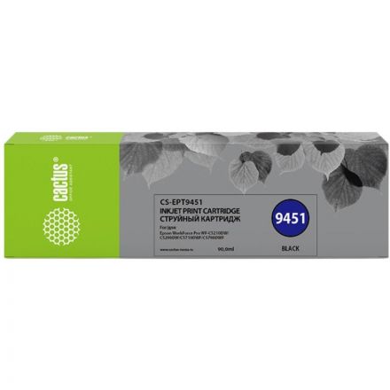 Картридж струйный Cactus CS-EPT9451 T9451 чер. для Epson WF-C5290DW Картридж струйный Cactus CS-EPT9451 T9451 чер. для Epson WF-C5290DW
