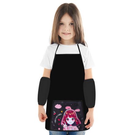 Фартук с нарукавниками для уроков труда ПИФАГОР, 1 карман, 46х54 см, "Anime girl", 273624