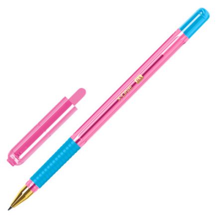 Ручка шариковая с грипом BRAUBERG "X-ONE NEON", СИНЯЯ, корпус ассорти, узел 0,5 мм, линия письма 0,35 мм, 143987 Ручка шариковая с грипом BRAUBERG "X-ONE NEON", СИНЯЯ, корпус ассорти, узел 0,5 мм, линия письма 0,35 мм, 143987