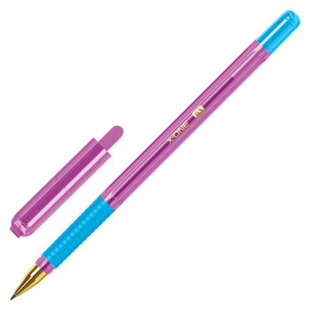 Ручка шариковая с грипом BRAUBERG "X-ONE NEON", СИНЯЯ, корпус ассорти, узел 0,5 мм, линия письма 0,35 мм, 143987 Ручка шариковая с грипом BRAUBERG "X-ONE NEON", СИНЯЯ, корпус ассорти, узел 0,5 мм, линия письма 0,35 мм, 143987
