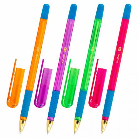 Ручка шариковая с грипом BRAUBERG "X-ONE NEON", СИНЯЯ, корпус ассорти, узел 0,5 мм, линия письма 0,35 мм, 143987 Ручка шариковая с грипом BRAUBERG "X-ONE NEON", СИНЯЯ, корпус ассорти, узел 0,5 мм, линия письма 0,35 мм, 143987