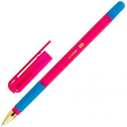 Ручка шариковая с грипом BRAUBERG "X-ONE NEON", СИНЯЯ, корпус ассорти, узел 0,5 мм, линия письма 0,35 мм, 143987 Ручка шариковая с грипом BRAUBERG "X-ONE NEON", СИНЯЯ, корпус ассорти, узел 0,5 мм, линия письма 0,35 мм, 143987