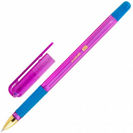 Ручка шариковая с грипом BRAUBERG "X-ONE NEON", СИНЯЯ, корпус ассорти, узел 0,5 мм, линия письма 0,35 мм, 143987 Ручка шариковая с грипом BRAUBERG "X-ONE NEON", СИНЯЯ, корпус ассорти, узел 0,5 мм, линия письма 0,35 мм, 143987
