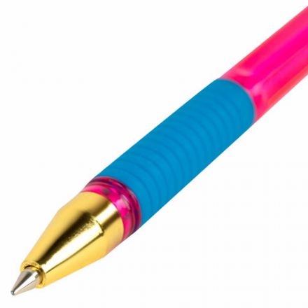 Ручка шариковая с грипом BRAUBERG "X-ONE NEON", СИНЯЯ, корпус ассорти, узел 0,5 мм, линия письма 0,35 мм, 143987 Ручка шариковая с грипом BRAUBERG "X-ONE NEON", СИНЯЯ, корпус ассорти, узел 0,5 мм, линия письма 0,35 мм, 143987