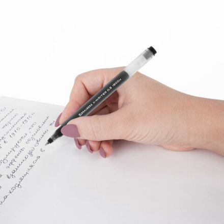 Ручка гелевая BRAUBERG "X-WRITER 1800", УВЕЛИЧЕННАЯ ДЛИНА ПИСЬМА 1 800 м, ЧЕРНАЯ, стандартный узел 0,5 мм, 144135
