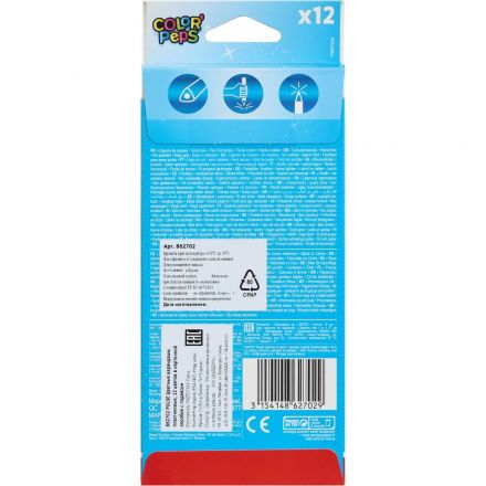 Карандаши цветные Maped COLOR'PEPS трехгранные,пластик,12цв/наб,862702 Карандаши цветные Maped COLOR'PEPS трехгранные,пластик,12цв/наб,862702