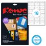 Этикетки самоклеящиеся Promega label (Комус) Маркировка полуфабрикатов 66х46 мм 18 штук на листе белые (20 листов в упаковке) Этикетки самоклеящиеся Promega label (Комус) Маркировка полуфабрикатов 66х46 мм 18 штук на листе белые (20 листов в упаковке)