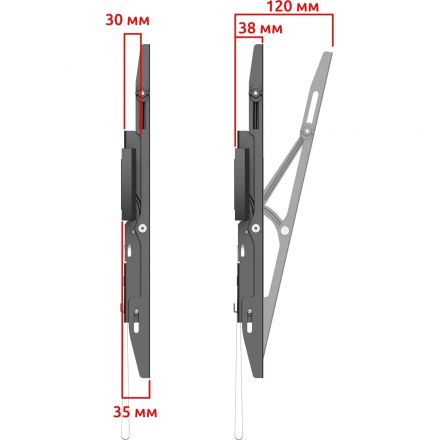Кронштейн Uniteki TM4040RD, настенный, наклон, 37-70, быстросъёмный