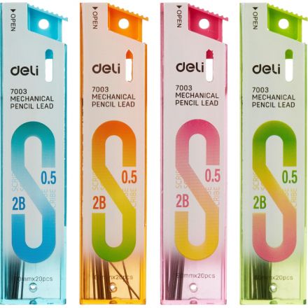 Стержень микрографический Deli, 0,5 мм 2B, упаковка в ассортименте, 20 шт Стержень микрографический Deli, 0,5 мм 2B, упаковка в ассортименте, 20 шт