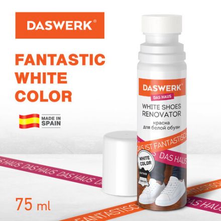 Краска для белой обуви (кожа, текстиль) 75 мл, губка, DASWERK (ДАСВЕРК), 607623 Краска для белой обуви (кожа, текстиль) 75 мл, губка, DASWERK (ДАСВЕРК), 607623