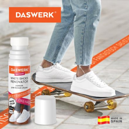 Краска для белой обуви (кожа, текстиль) 75 мл, губка, DASWERK (ДАСВЕРК), 607623 Краска для белой обуви (кожа, текстиль) 75 мл, губка, DASWERK (ДАСВЕРК), 607623