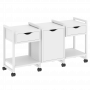 Loft Тумба на колесных опорах наборная. Вариант №6 VR.L-TN-6.K Белый бриллиант/Белый металл 1440*460*767