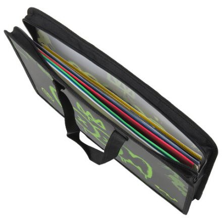 Папка на молнии с ручками ЮНЛАНДИЯ А4, 1 отделение, пластик, ширина 45 мм, "Boom", 272151