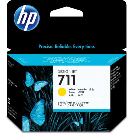 Картридж струйный HP 711 CZ136A оригинальный желтый тройная упаковка Картридж струйный HP 711 CZ136A оригинальный желтый тройная упаковка