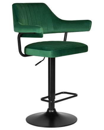 Набор 2 шт Стул барный DOBRIN CHARLY BLACK, зеленый велюр (MJ9-88)