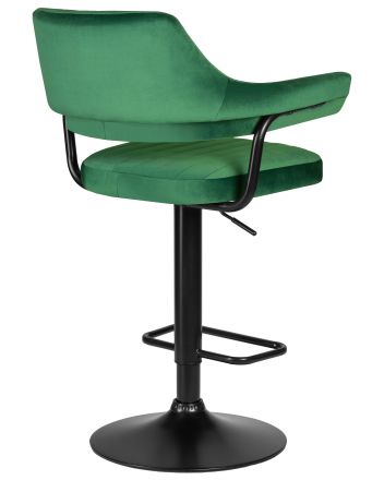 Набор 2 шт Стул барный DOBRIN CHARLY BLACK, зеленый велюр (MJ9-88)