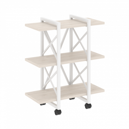 Loft Стеллаж на колесных опорах-3 полки VR.L-MST.K-3.4V Денвер светлый/Белый металл 800*400*968