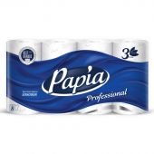 Бумага туалетная Papia Professional 3сл бел 100%цел 140л 8рул/уп