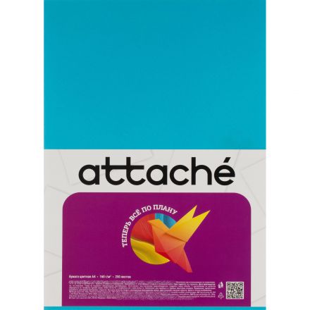 Бумага цветная Attache (А4,160г, синий интенсив) пачка 250л Бумага цветная Attache (А4,160г, синий интенсив) пачка 250л