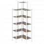 Loft Угловой внутренний стеллаж наборный VR.L-46 Тиквуд тёмный/Белый металл 862*862*2280