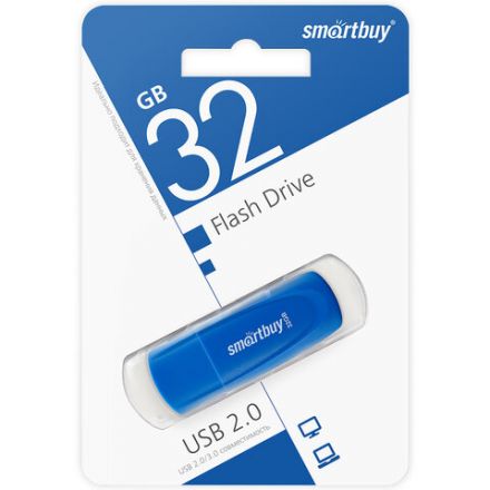 Флеш-диск 32 GB SMARTBUY Scout USB 2.0, синий, SB032GB2SCB