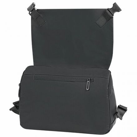 Сумка на плечо большая HEIKKI STREAM (ХЕЙКИ), карман-антивор, А5, черная, 22х31х8 см, 272640