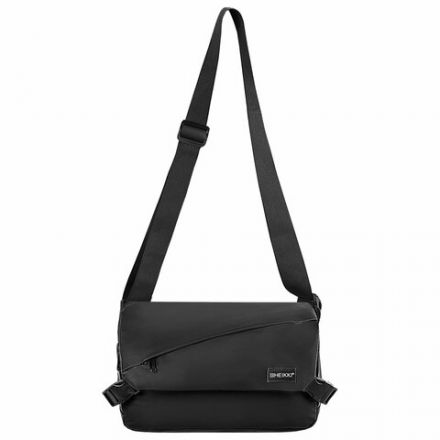 Сумка на плечо большая HEIKKI STREAM (ХЕЙКИ), карман-антивор, А5, черная, 22х31х8 см, 272640