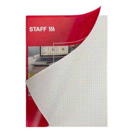 Тетрадь А4, 96 л., STAFF Basic скоба, клетка, офсет №2 ЭКОНОМ, обложка картон, "ОФИСНАЯ КЛАССИКА", 403073