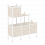 Loft Прямой стеллаж наборный VR.L-12 Денвер светлый/Белый металл 1278*446*1458