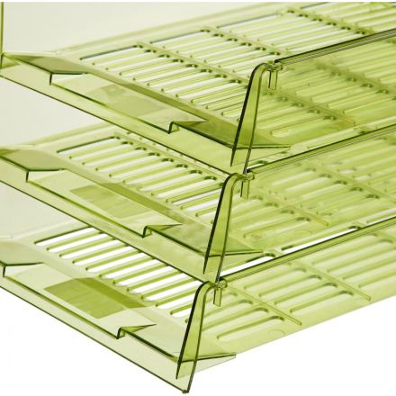 Лоток для бумаг Attache Bright Colours решетчатый прозрачный зеленый