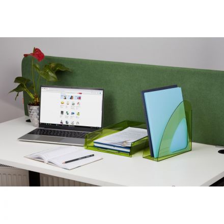 Лоток для бумаг Attache Bright Colours решетчатый прозрачный зеленый