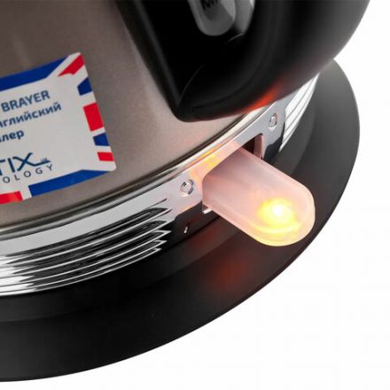 Чайник с термометром BRAYER BR1007, 1,7 л, 2200 Вт, закрытый нагревательный элемент, сталь, бежевый Чайник с термометром BRAYER BR1007, 1,7 л, 2200 Вт, закрытый нагревательный элемент, сталь, бежевый