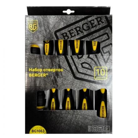 Набор отверток 10 предметов BERGER BG1063
