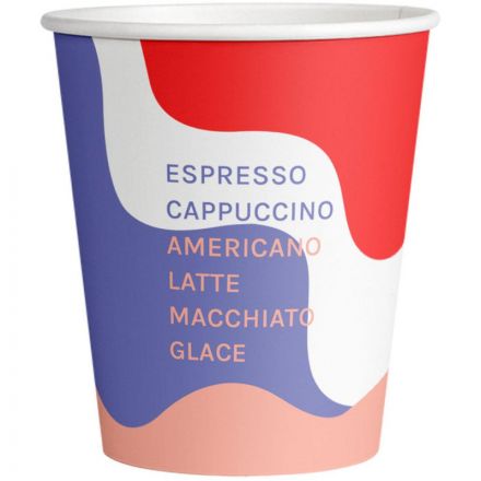 Стакан одноразовый бум. 1сл 250мл d-80мм ВОЛНА 2 (MIX 4 в тубе) 50шт/уп