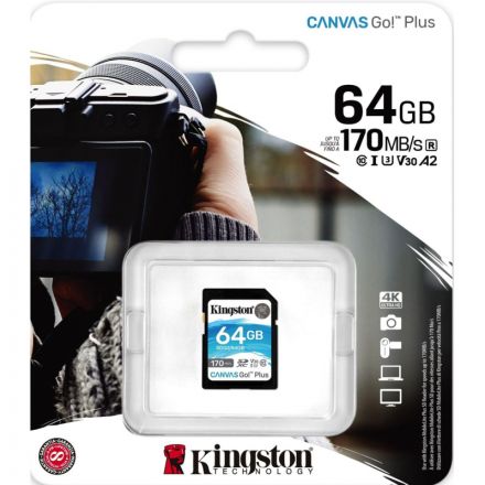 Карта памяти Kingston Canvas Go! Plus SDXC UHS-I Cl10, SDG3/64Gb Карта памяти Kingston Canvas Go! Plus SDXC UHS-I Cl10, SDG3/64Gb