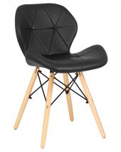 Стул обеденный DOBRIN BUTTERFLY, ножки светлый бук, цвет сиденья чёрный Стул обеденный DOBRIN BUTTERFLY, ножки светлый бук, цвет сиденья чёрный