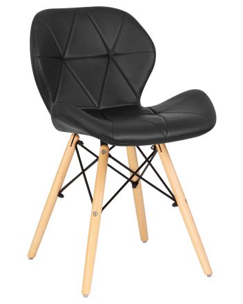 Стул обеденный DOBRIN BUTTERFLY, ножки светлый бук, цвет сиденья чёрный Стул обеденный DOBRIN BUTTERFLY, ножки светлый бук, цвет сиденья чёрный