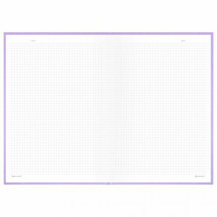 Блокнот БОЛЬШОЙ ФОРМАТ 200х290 мм, А4, 80 л., твердый, клетка, BRAUBERG "Minimal", сиреневый, 116434