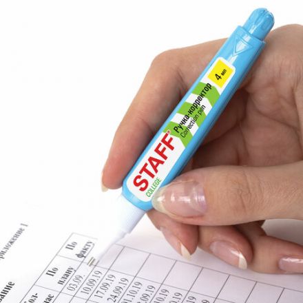 Ручка-корректор STAFF "College", 4 мл, металлический наконечник, 226815 Ручка-корректор STAFF "College", 4 мл, металлический наконечник, 226815